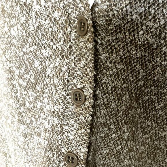Vintage 90s Beige Speckled Knit Button-Up Top - Picture 4 of 5